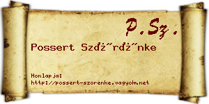 Possert Szörénke névjegykártya